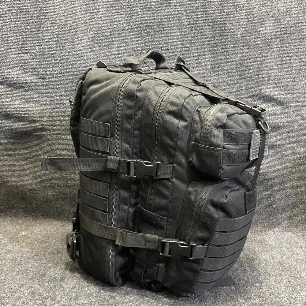 Tactical Series Mens OS Black Backpack MOLLE Military Style 4-Pocket Rugged